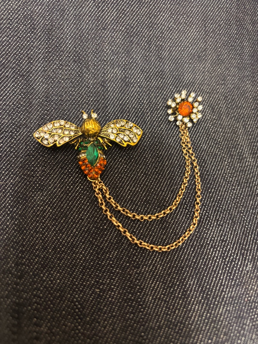 Aratta Firefly Brooch with Green, Yellow, Amber and Clear Crystals retails $40 - Picture 2 of 5